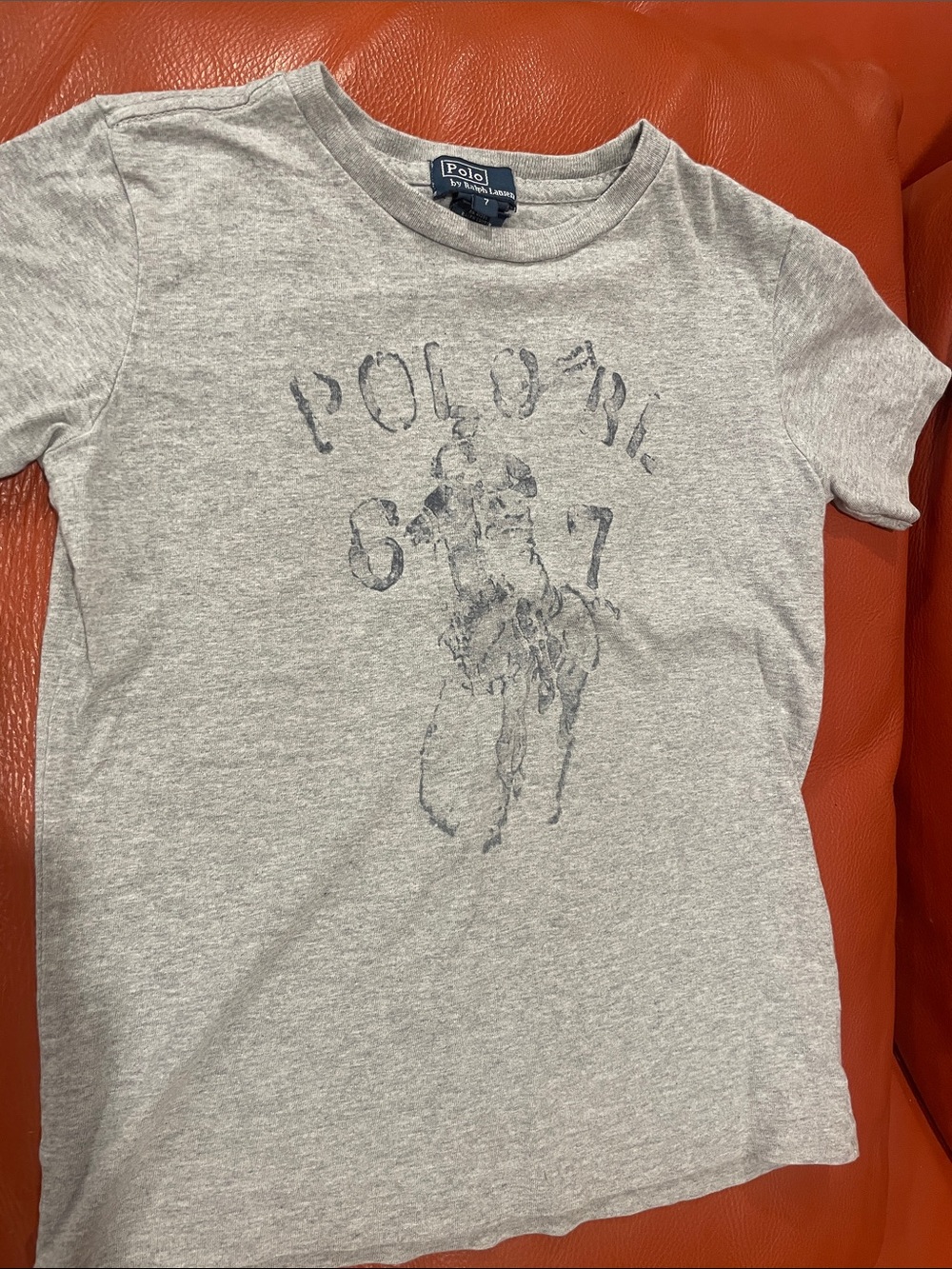 Polo by Ralph Lauren Light Gray Short Sleeve Logo Tee (intentionally faded)